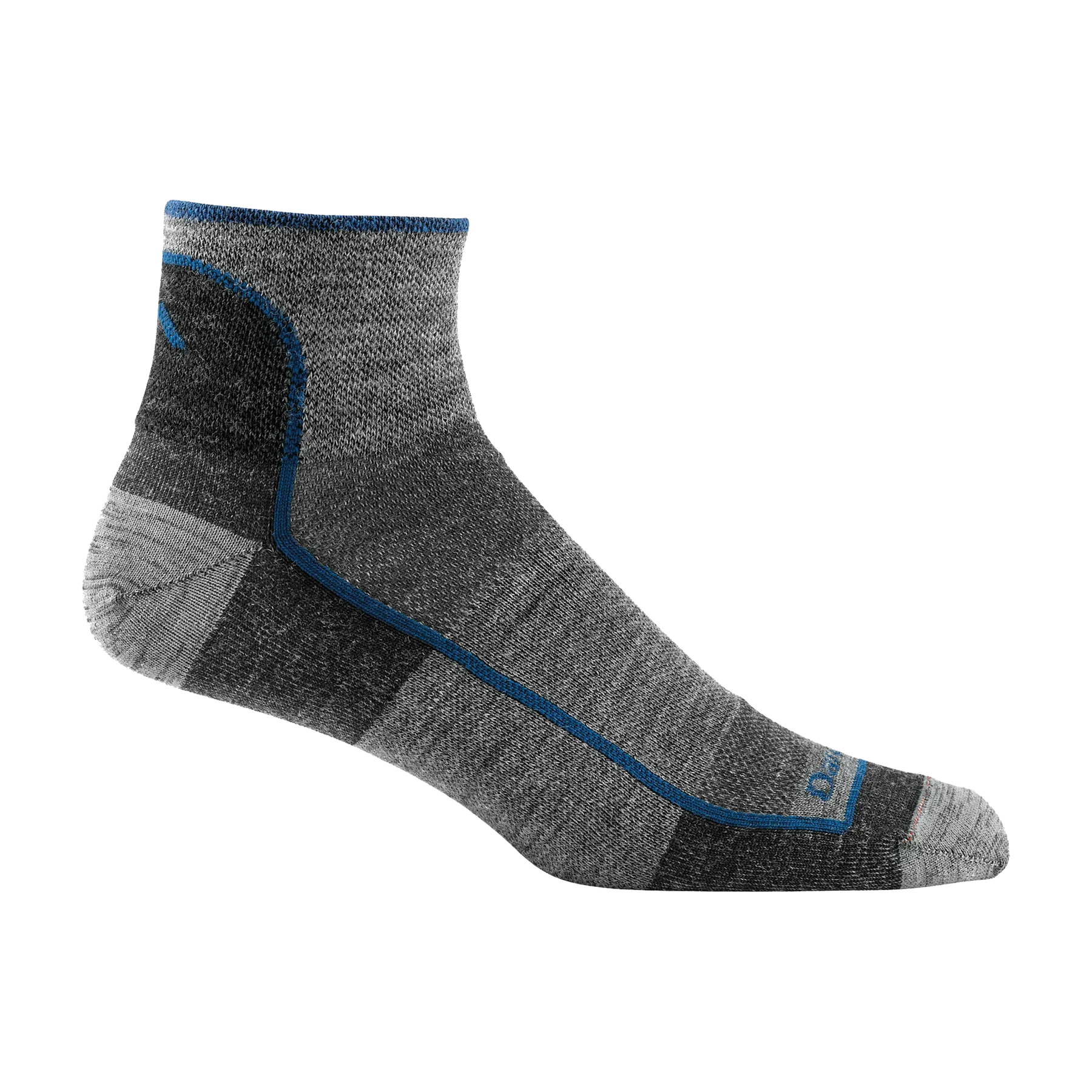 1715 Quarter Lightweight Running Socks- Charcoal